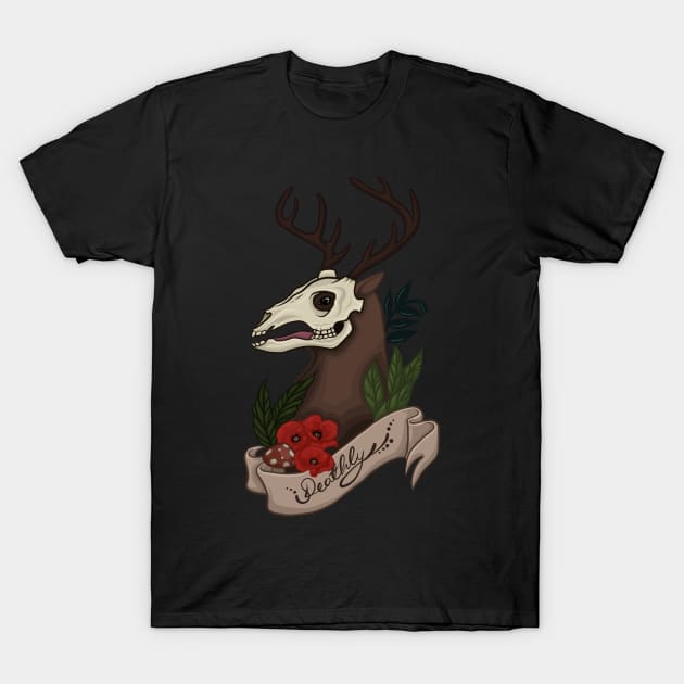 Deathly Deer T-Shirt by The Dinky Box